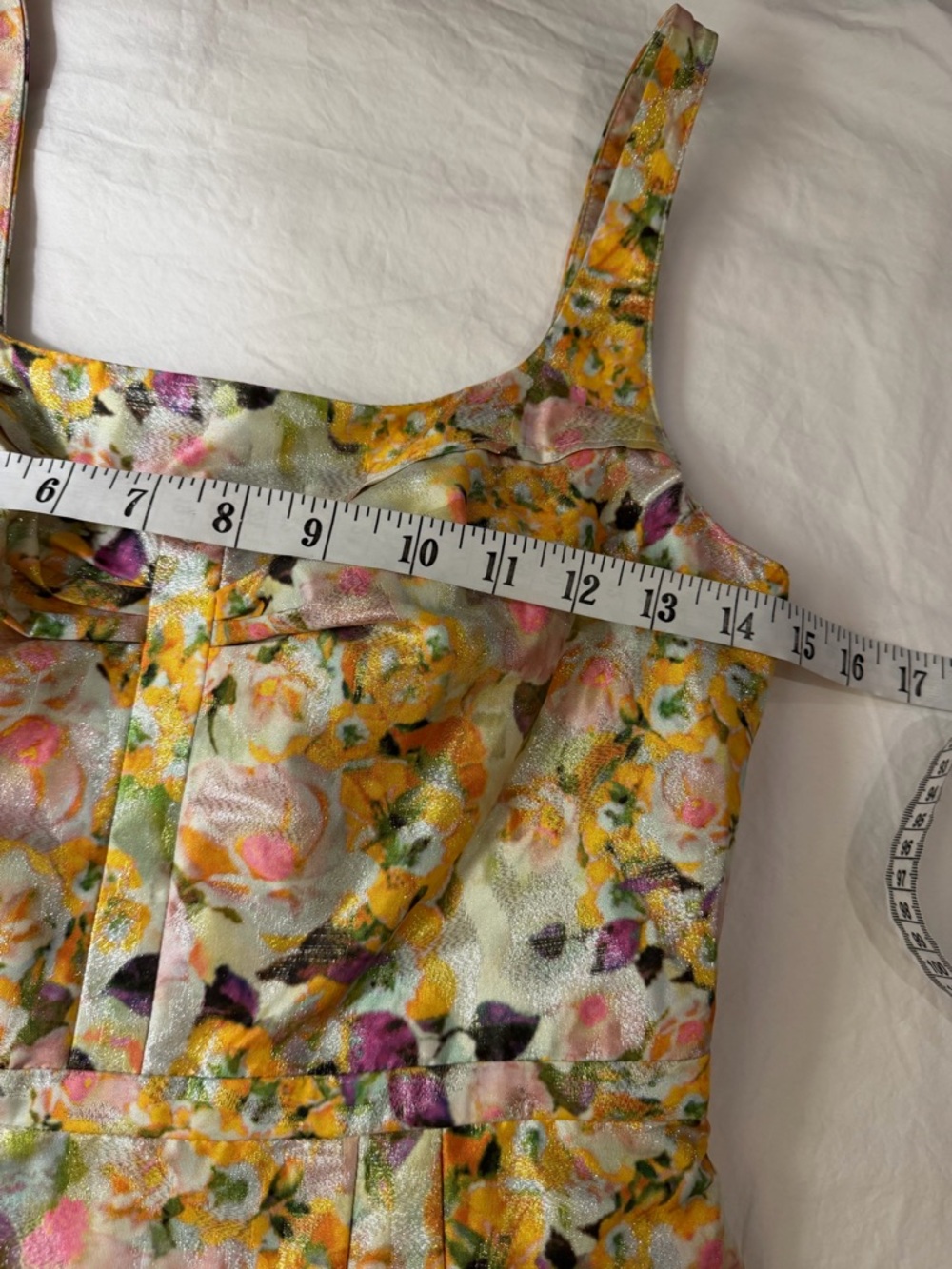 LEIFSDOTTIR ANTHROPOLOGIE‎ Aurelian Brocade Dress Metallic Floral 2 - Picture 9 of 14